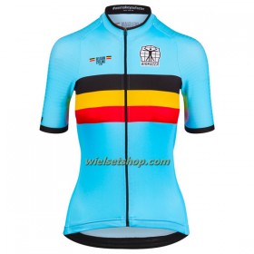 Wielershirt Dames 2023 België Nationaal Team - Lichtblauw